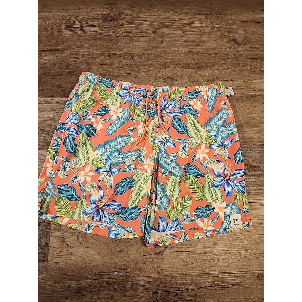 George Above the‎ Knee Swim Shorts Coral Tropical Bloom Floral Size XL